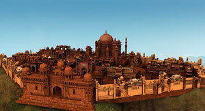 mountain fort city 3D model