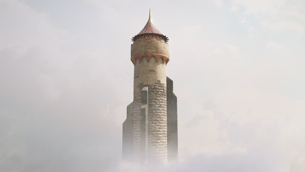 medieval dragon tower 03 3d