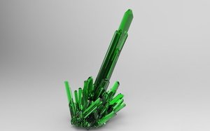 3D crystal emerald gem quartz
