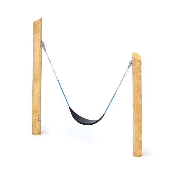 3D single wooden swing model