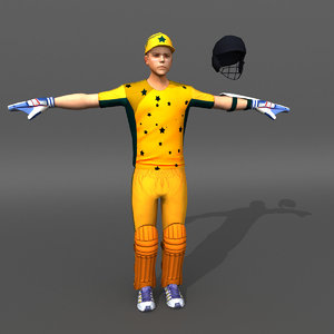 cricket player 3D model