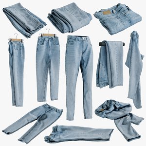realistic womens folded jeans model
