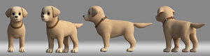 3D dog cartoon model