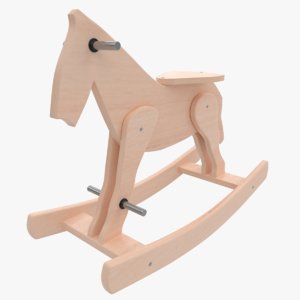 wooden rocking horse toy model