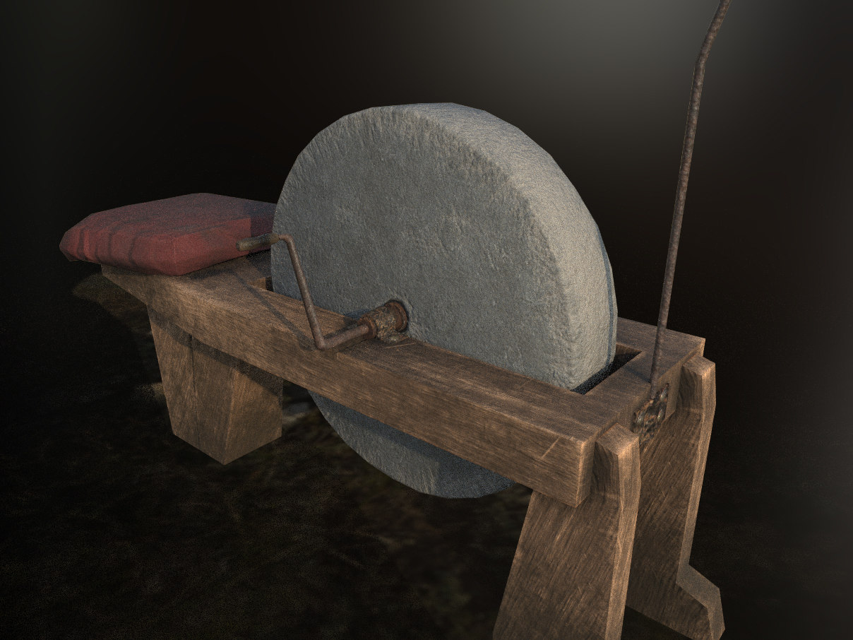3D medieval grind stone lods TurboSquid 1514896
