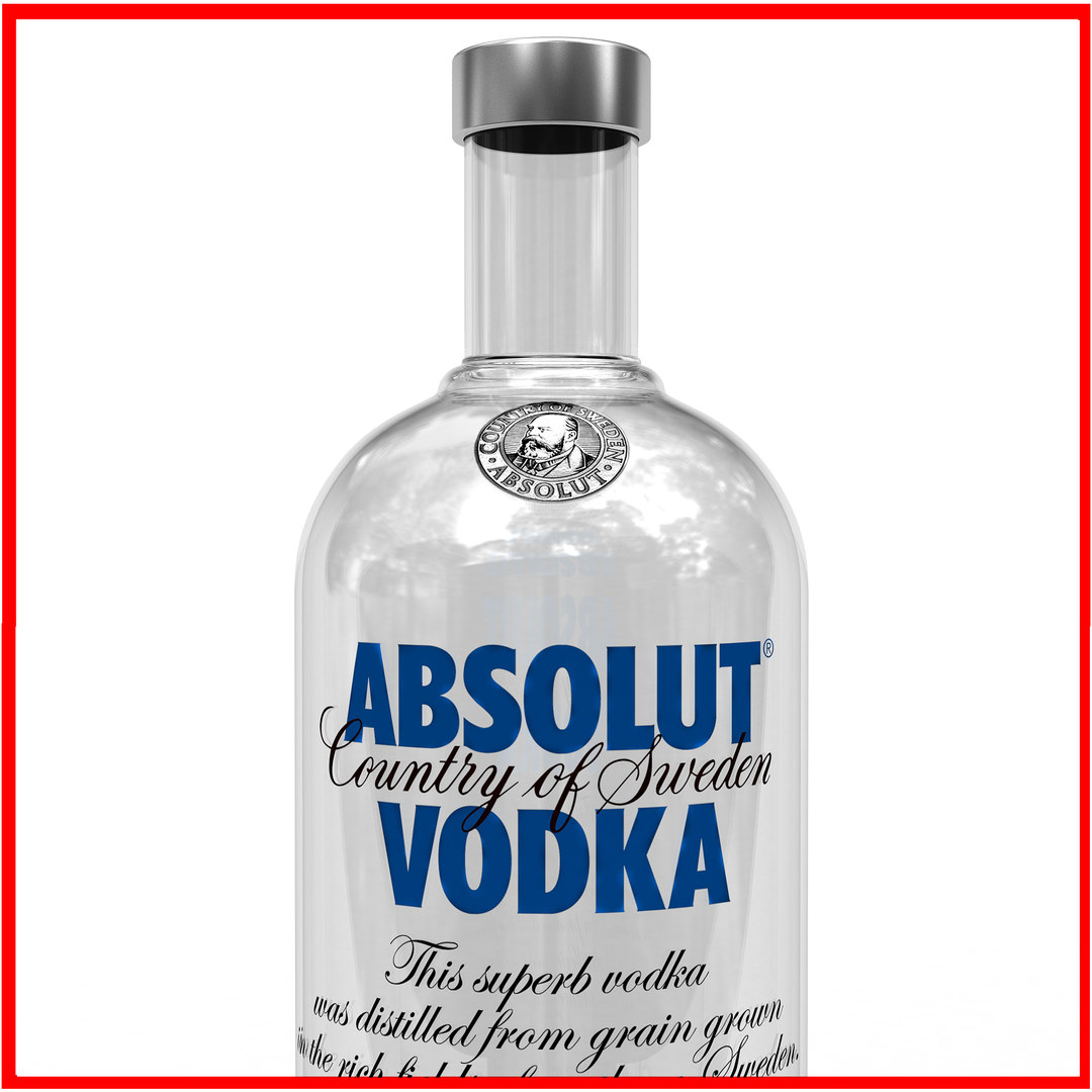 3d absolut vodka bottle