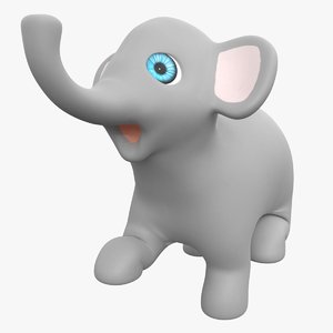 3D cartoon baby elephant model