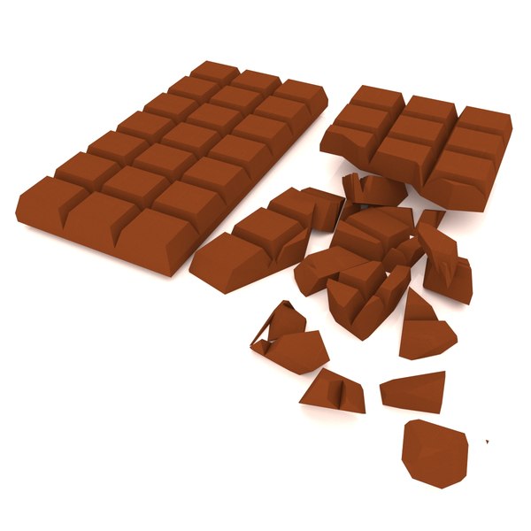 realistic broken chocolate bar 3D