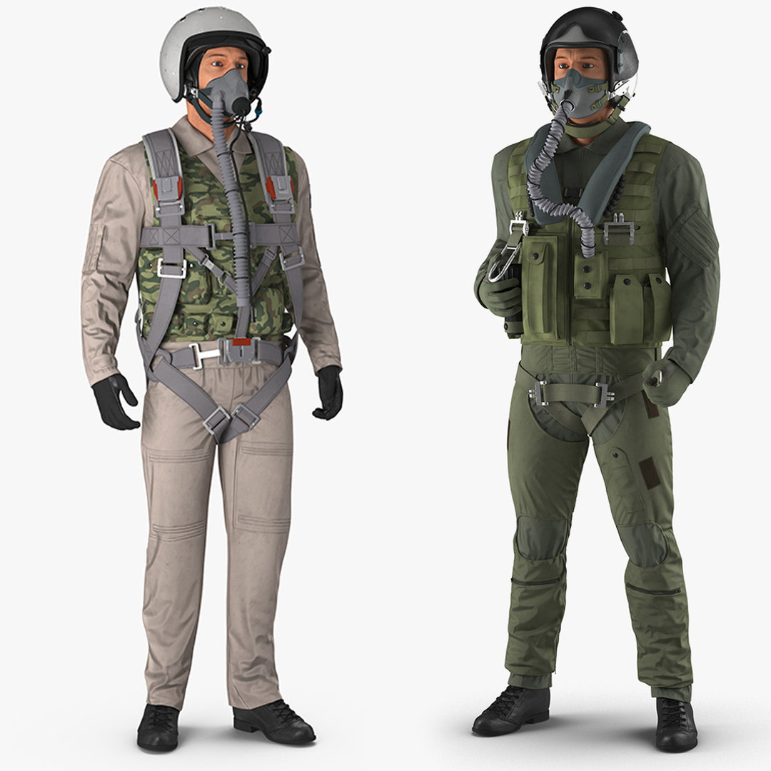Jet fighter pilots rigged 3D model TurboSquid 1515192