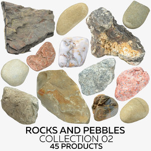 3D rocks pebbles 02 - model