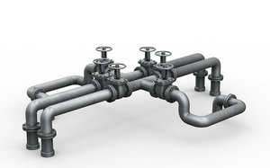 3D industrial pipe assembly