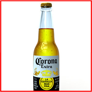 3d corona beer bottle model