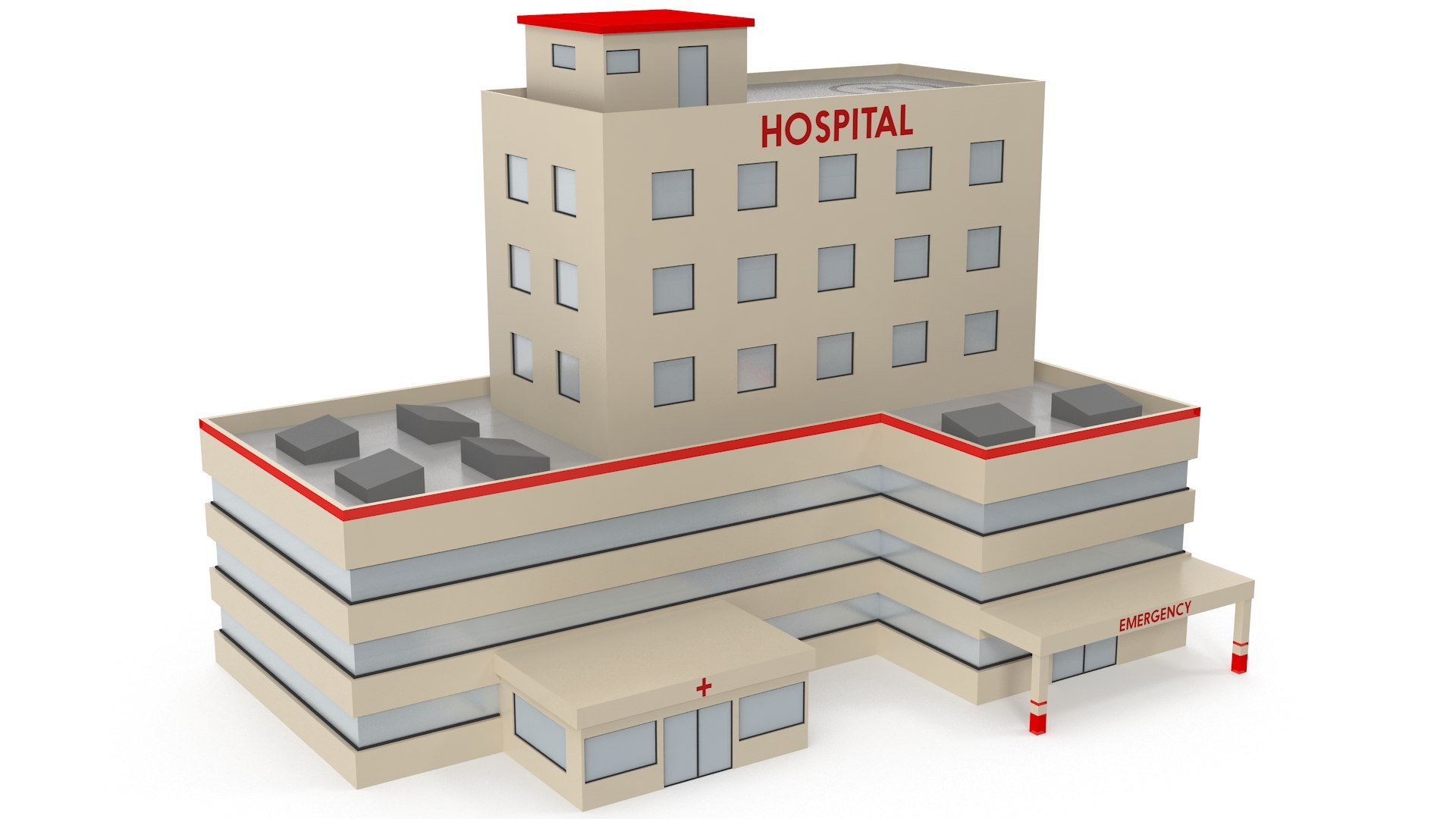 3D cartoon hospital model - TurboSquid 1515425