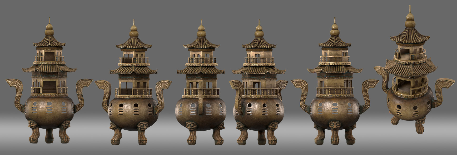 Crucible tripod ancient china 3D model TurboSquid 1515542