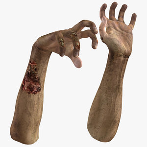 zombie hands rigged 3D model