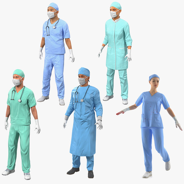 rigged doctors 2 3D model