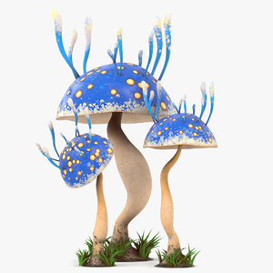 magic mushroom covered tree obj