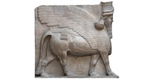 3D human-headed winged bulls assyria