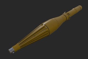 3D weapon rocket projectile rpg-7 model