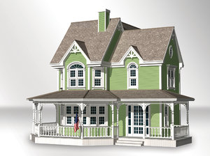 queen victorian style house 3D model
