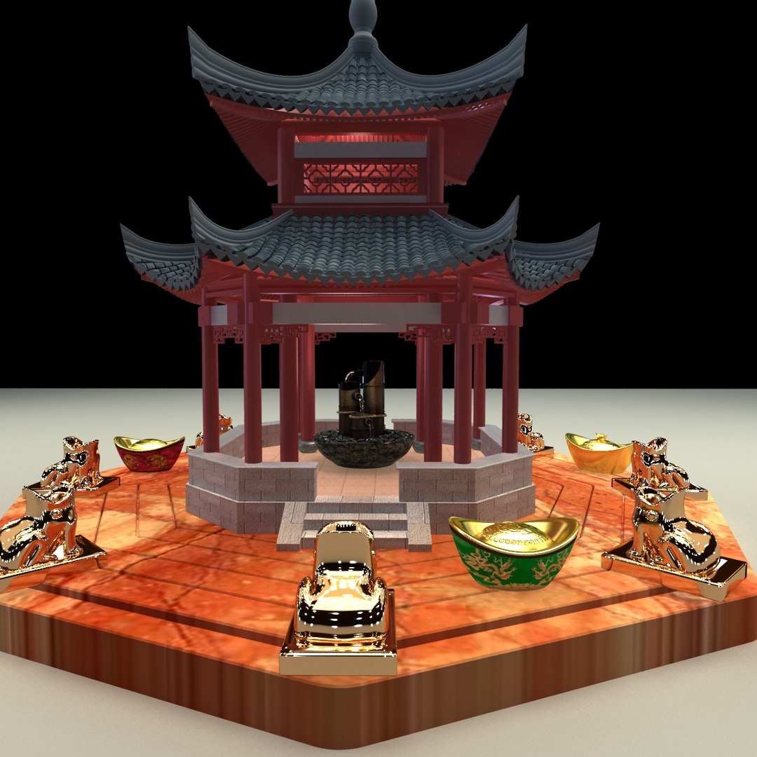 3D chinese pavilion yuanbao - TurboSquid 1516738