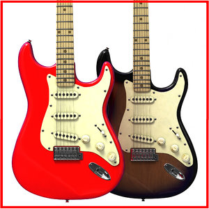 stratocaster electric guitar 3d c4d
