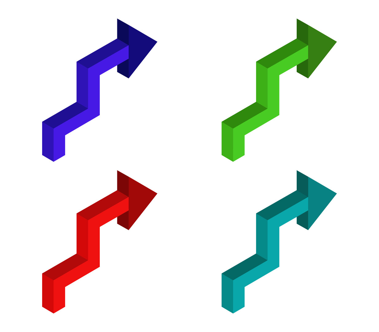 Shapes Other isometric arrow vector