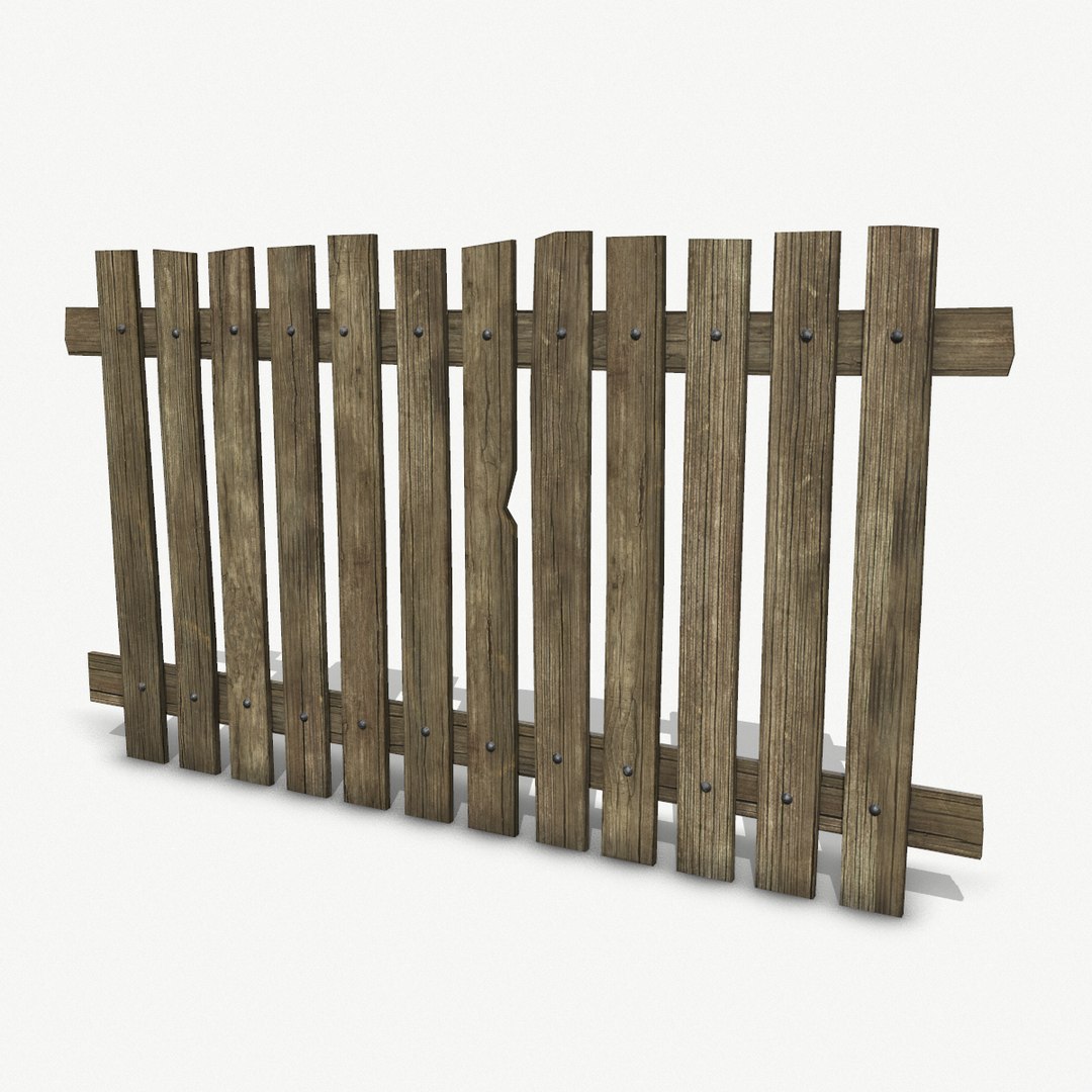 3D wood fence model TurboSquid 1516834
