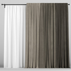 curtains tulle 3D model