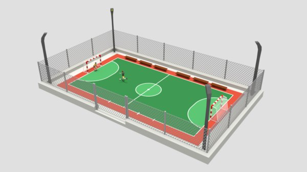 cartoon street football court 3D model