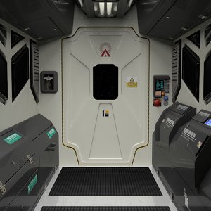 interior spaceship spacestation 3D model