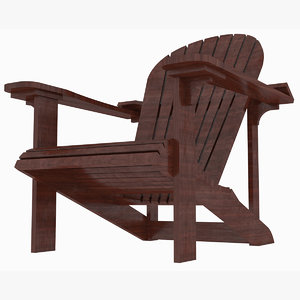 beach adirondack wooden chair 3D