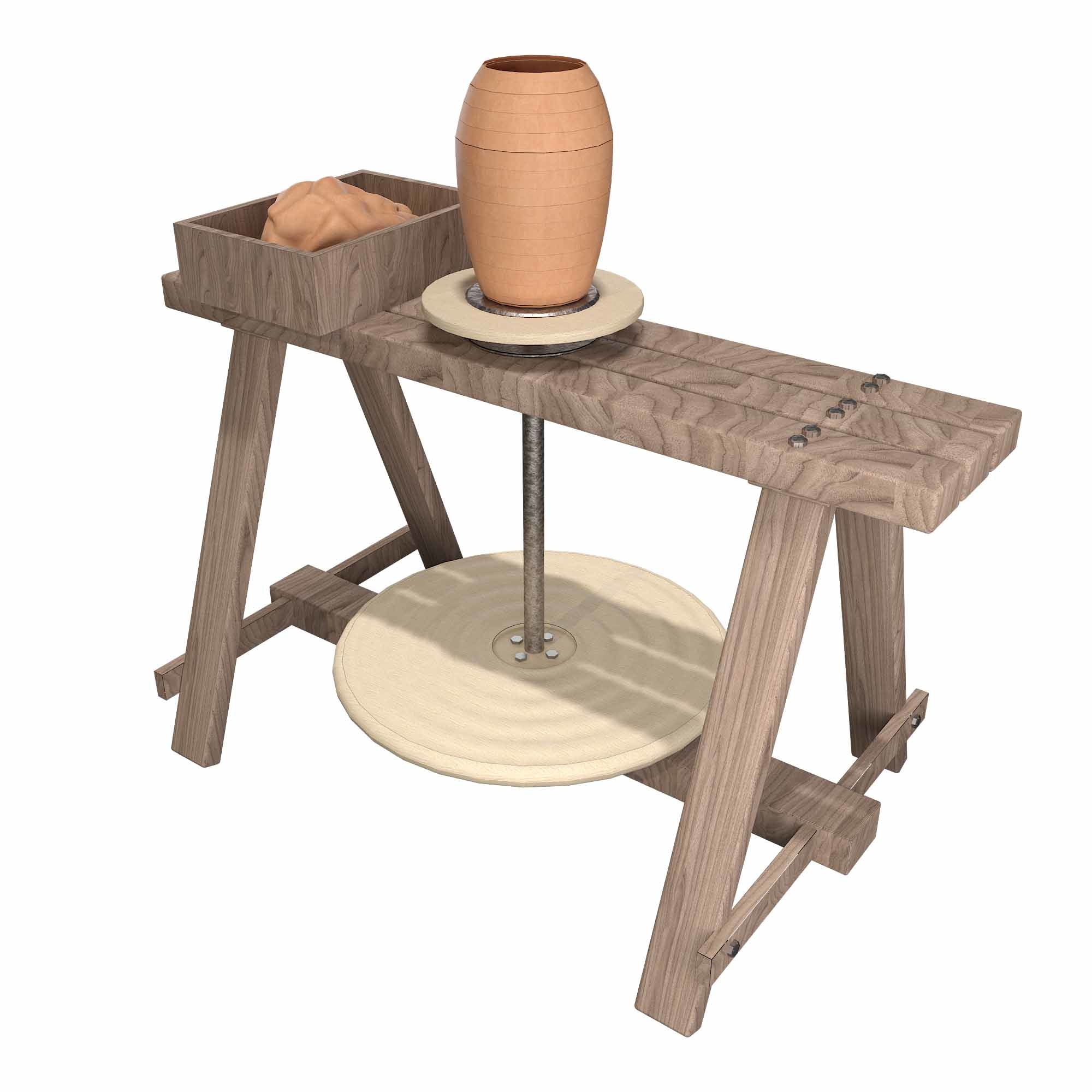 Medieval pottery wheel 3D model TurboSquid 1517224