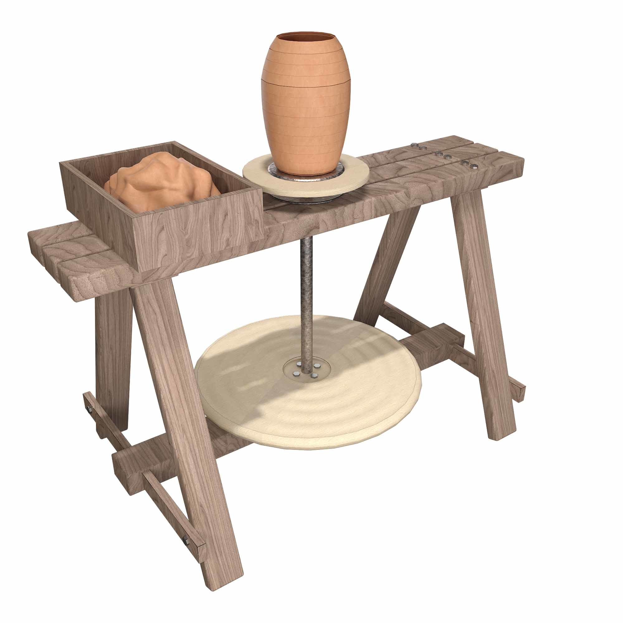 Medieval pottery wheel 3D model TurboSquid 1517224