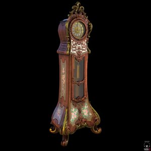 victorian grandfather clock 3D model