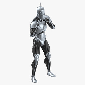 3D model robot 02 fighting