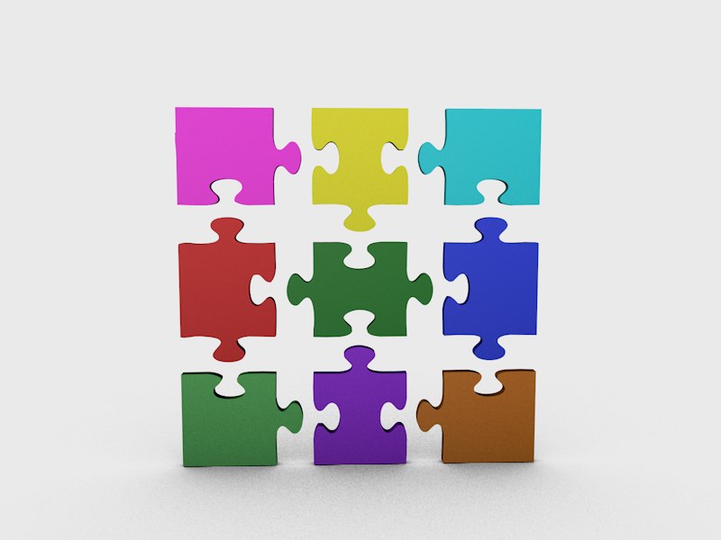 Jigsaw puzzle pieces 3D model TurboSquid 1517492