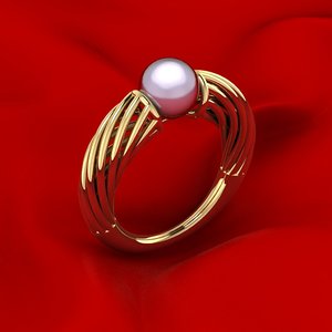 3D fashion ring pearl gems