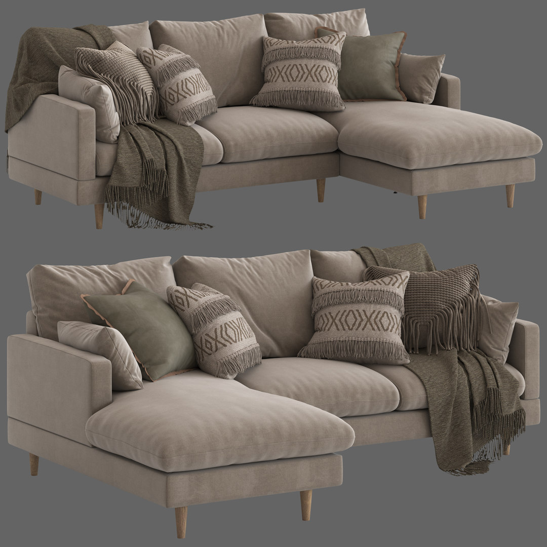 Temple webster silas sofa chaise 3D model TurboSquid 1517864