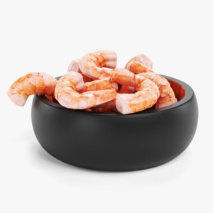 3D shrimps bowl model