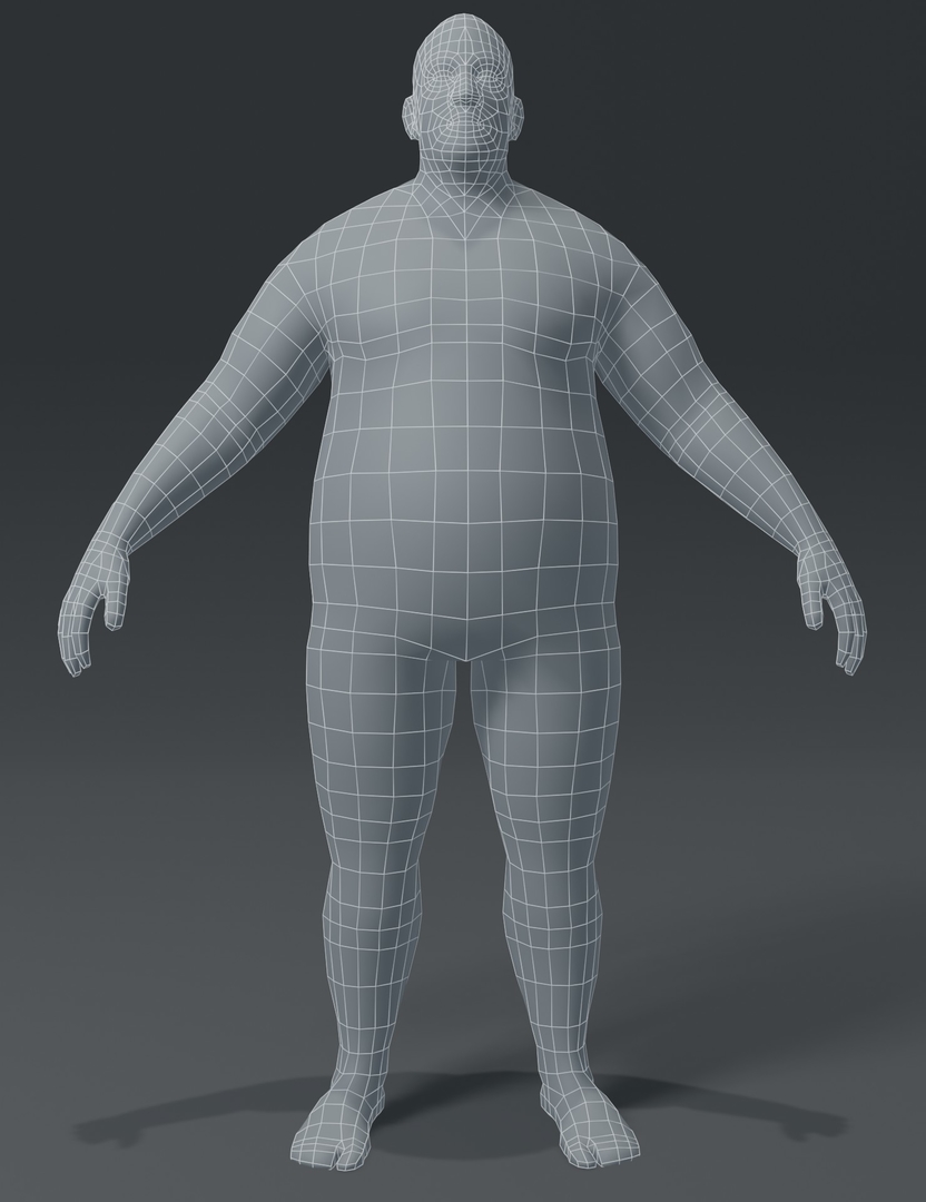 Male body fat base mesh 3D model - TurboSquid 1518371