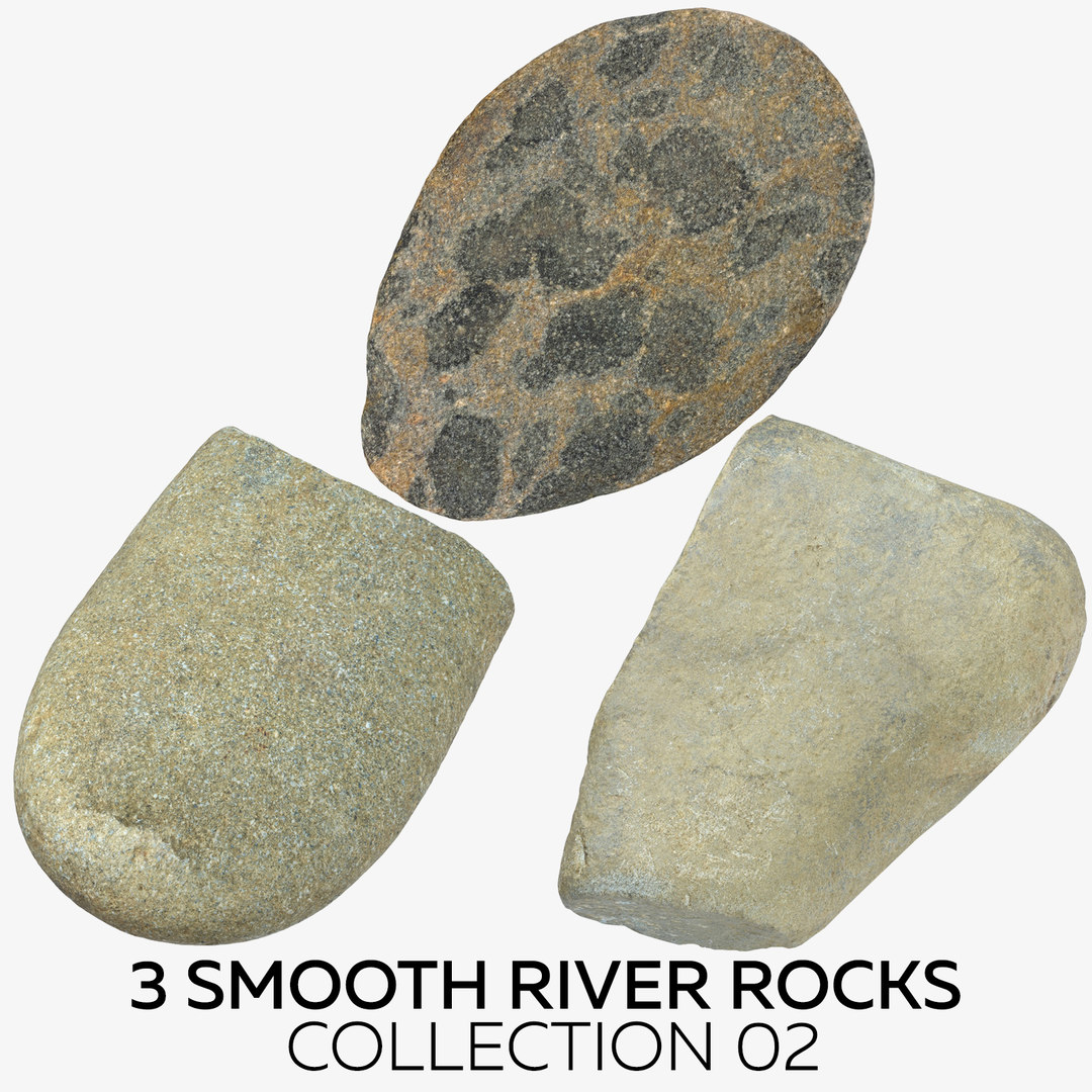 3 smooth river rocks 3D - TurboSquid 1518452