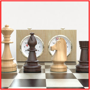 staunton chess set wood boards 3d c4d