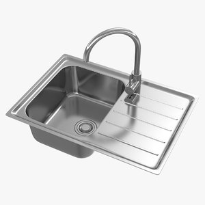 realistic kitchen sink 02 3D model