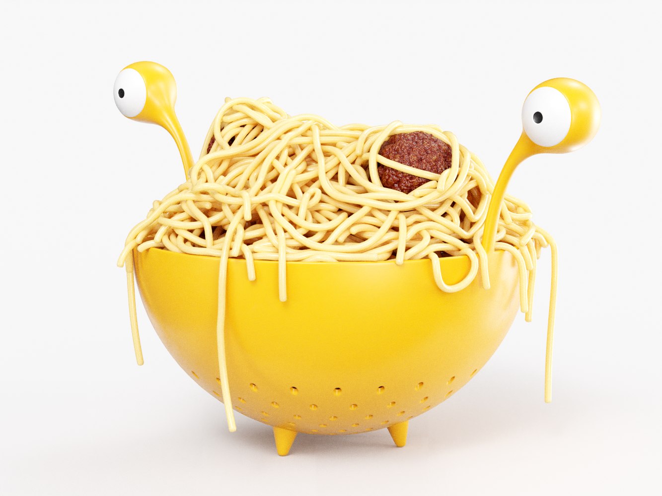 Flying spaghetti monster noodles 3D model TurboSquid 1518888
