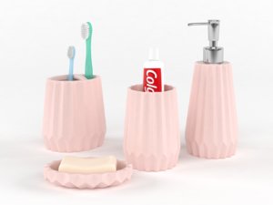 3D bathroom accessories set model