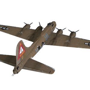 3D model b-17 flying fortress bomber