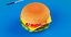 3D cartoon burger