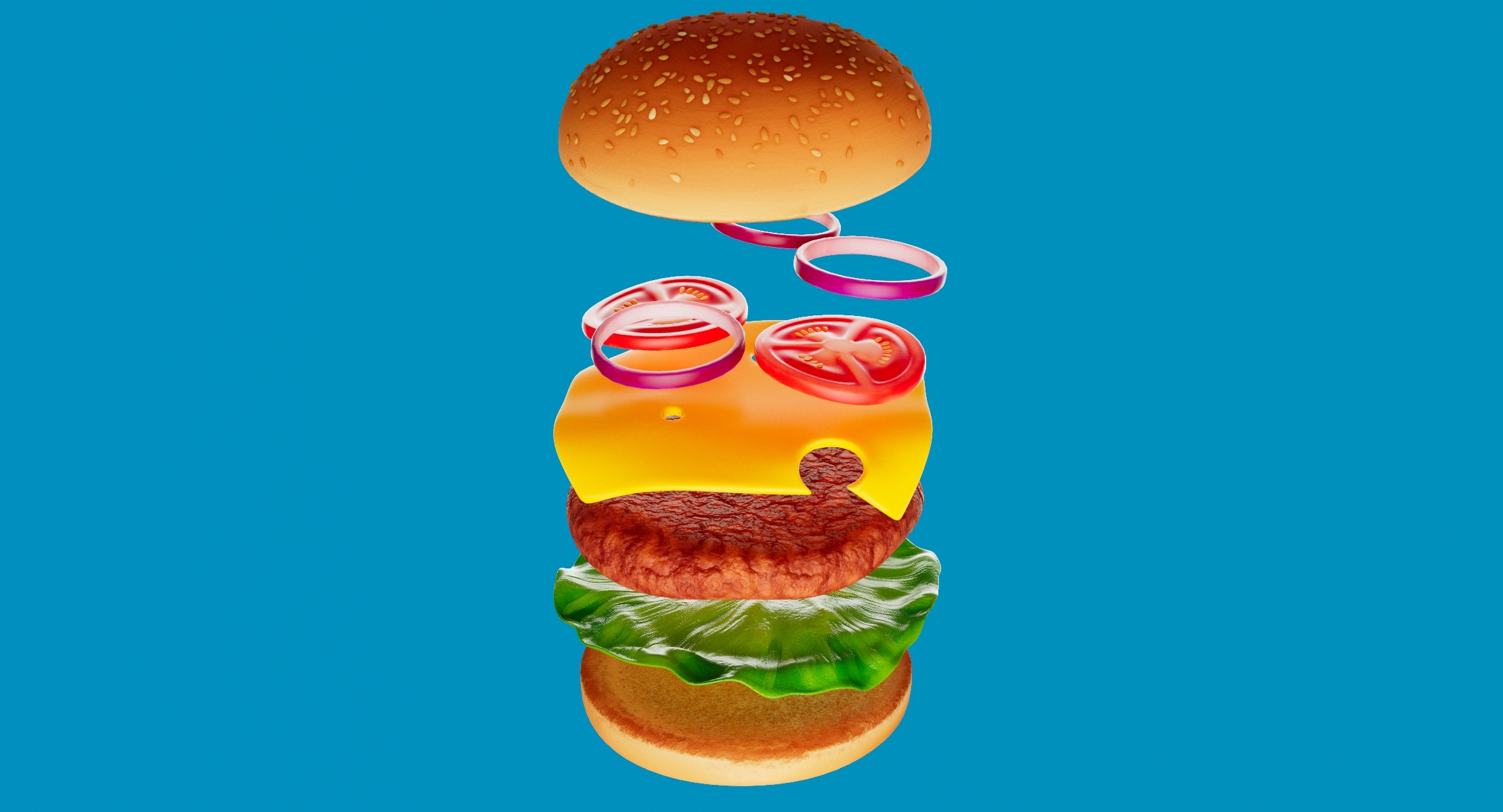 3D cartoon burger - TurboSquid 1519282