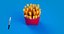 3D cartoon french fries